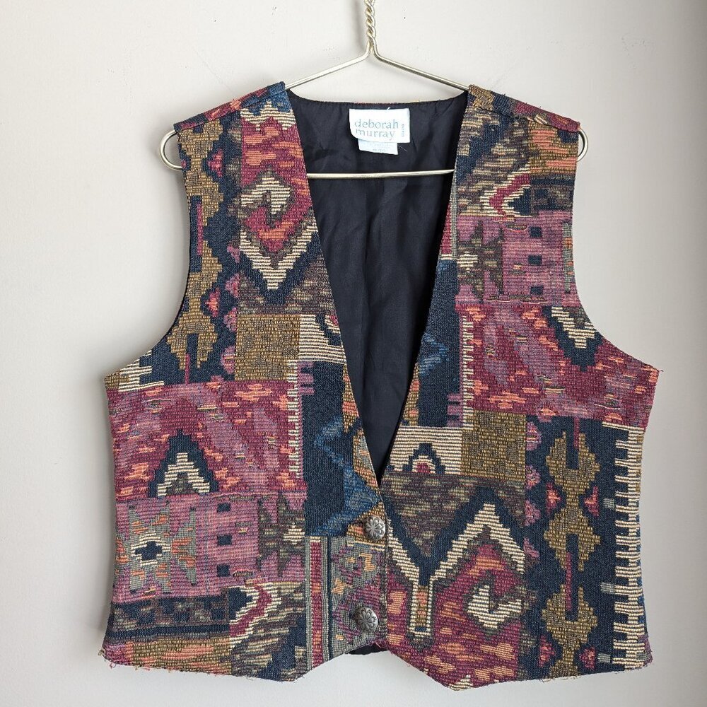 Deborah Murray Tapestry Abstract Southwestern Style Vest